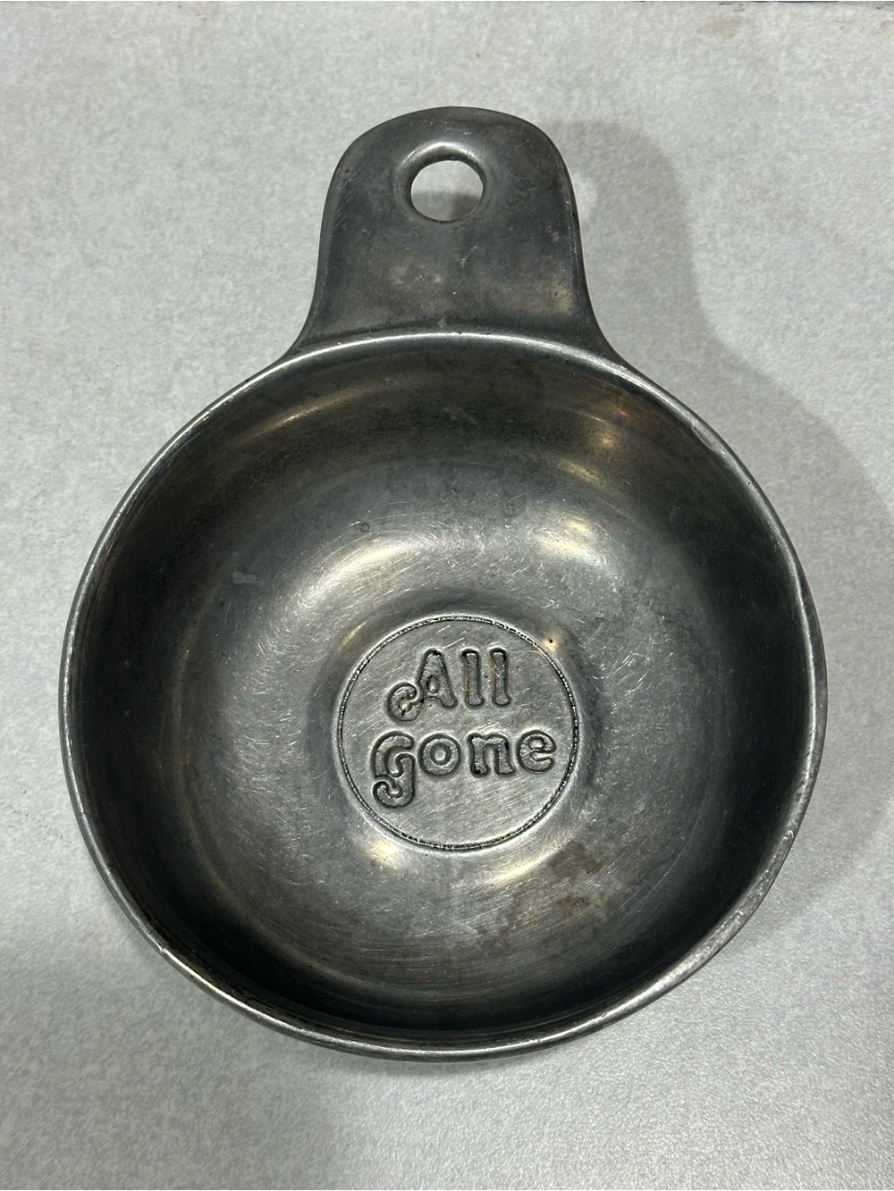 WILTON Columbia 8oz “All Gone” Pewter Porringer Bowl 4.5”